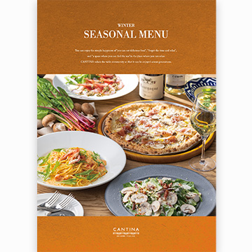 メニューに切り抜き写真を加えることで程よいアクセントとリズム感のあるデザインに仕上げました